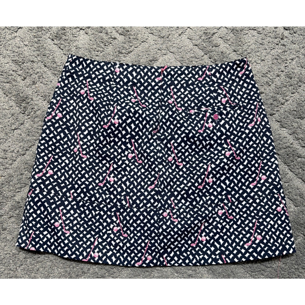 Lady Hagen Womens Skort Sz 8 Blue Pink Golf Club Print