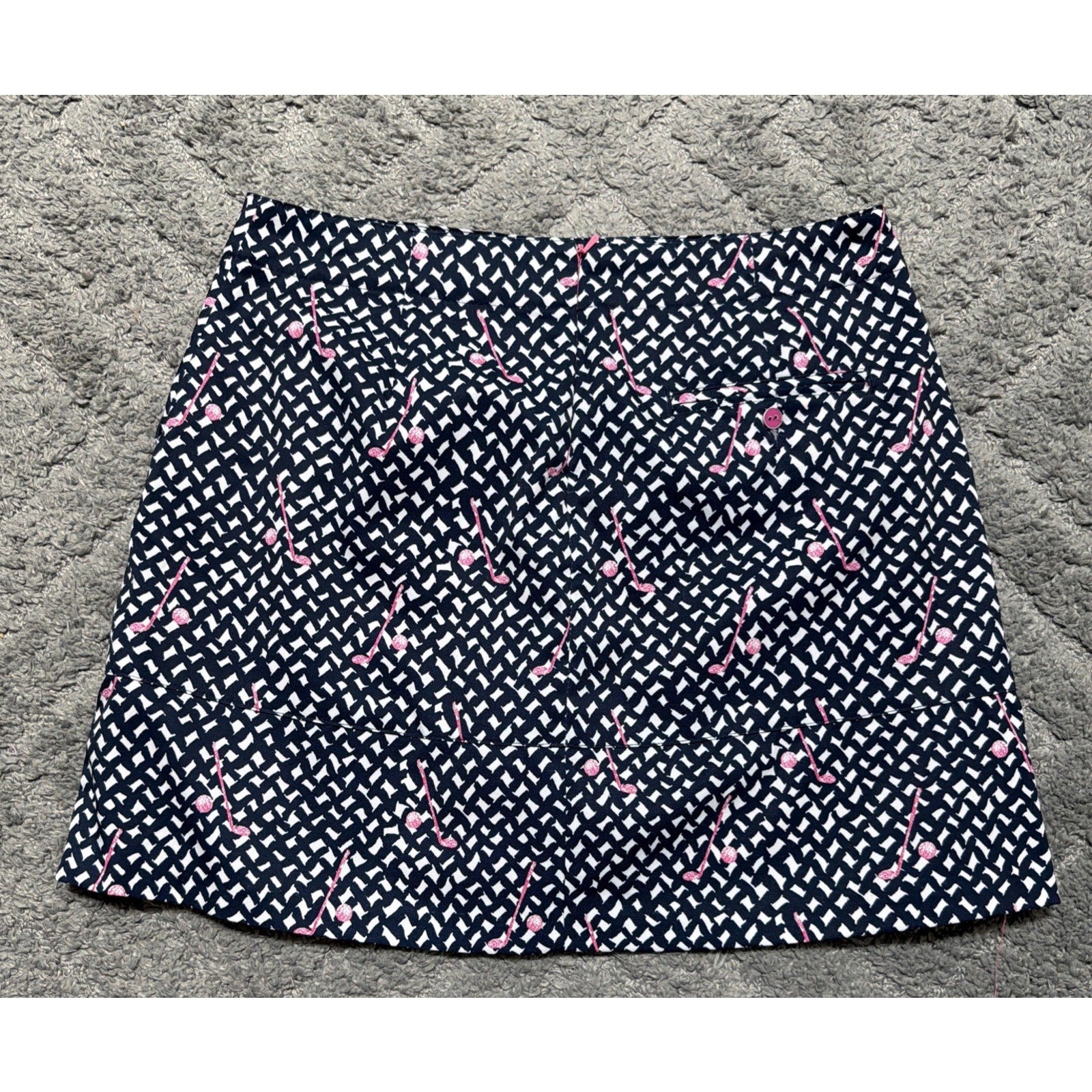 Lady Hagen Womens Skort Sz 8 Blue Pink Golf Club Print