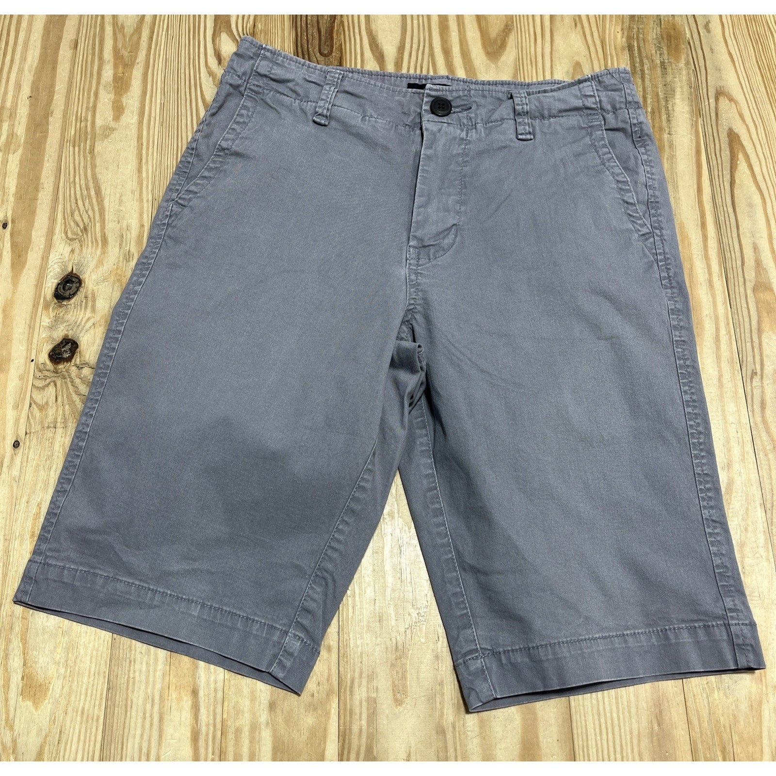 Aeropostale Mens Chino Shorts Gray Size 28 Cotton Blend Slash Pockets