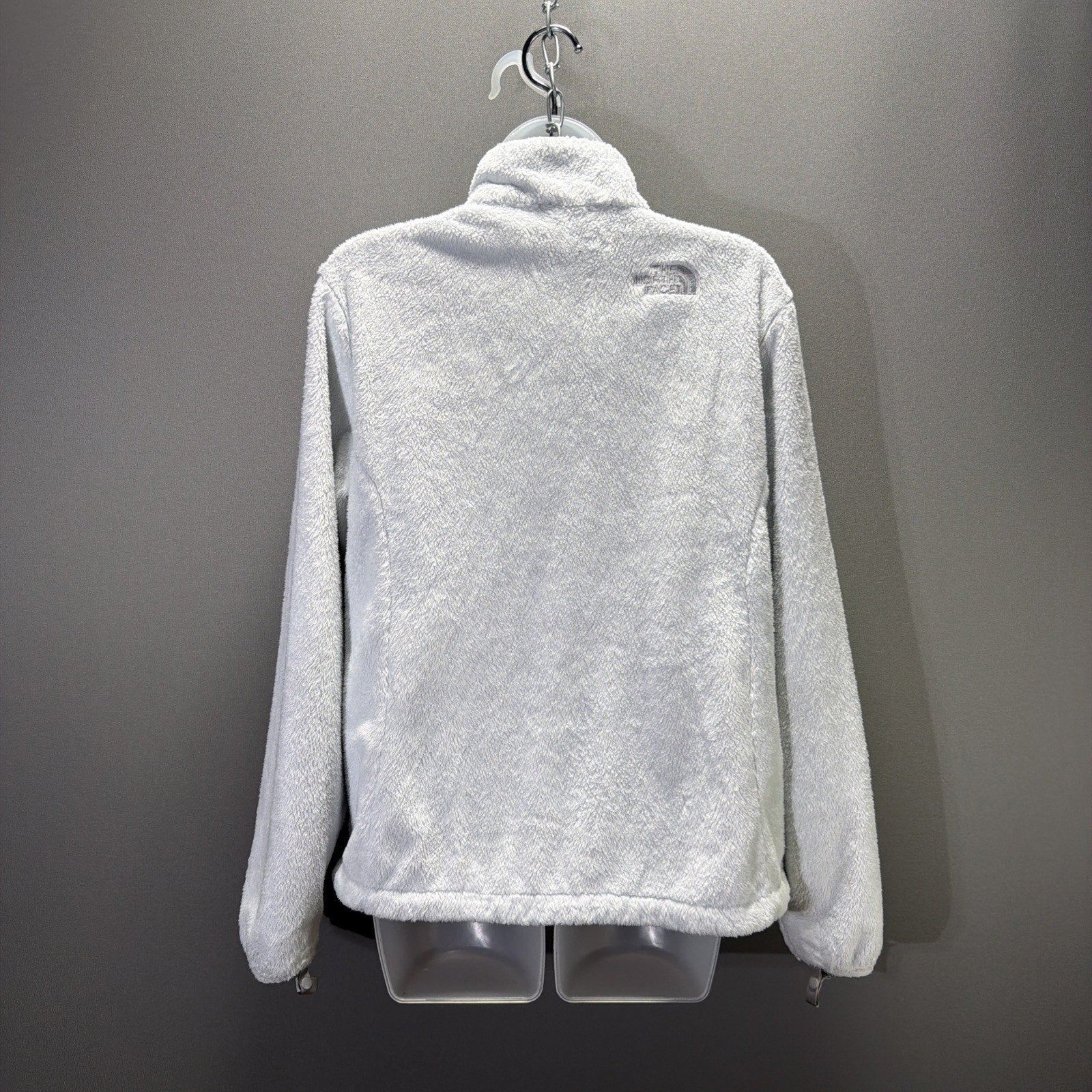 The North Face Osito Women’s White Full Zip Logo Mid-Length Jacket Size L
