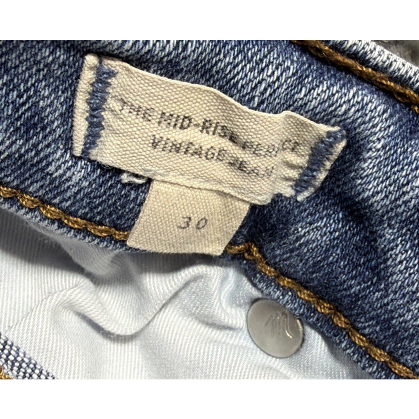 Madewell Women's The Mid-Rise Perfect Vintage Jean in Enmore Wash size 30