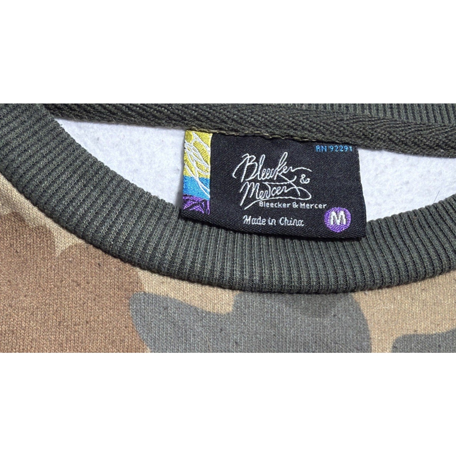 Bleecker & Mercer Camo Style Street wear Sweatshirt Size Medium