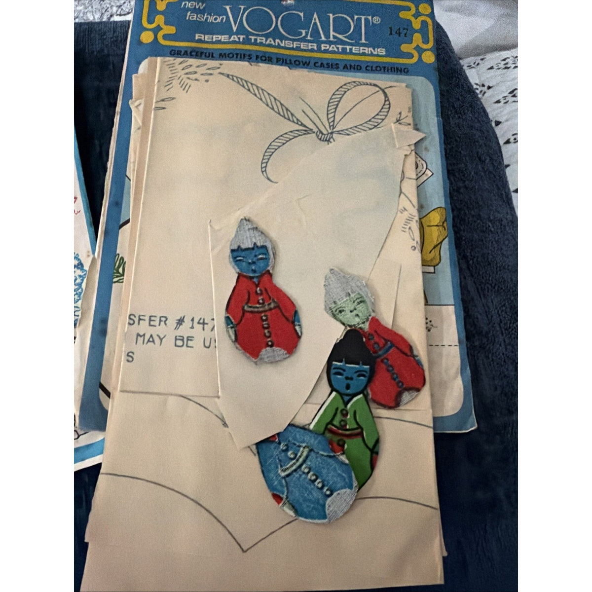Vintage Vogart Repeat Transfer Patterns Lot Of 2 Embroidery Painting #240 & #147