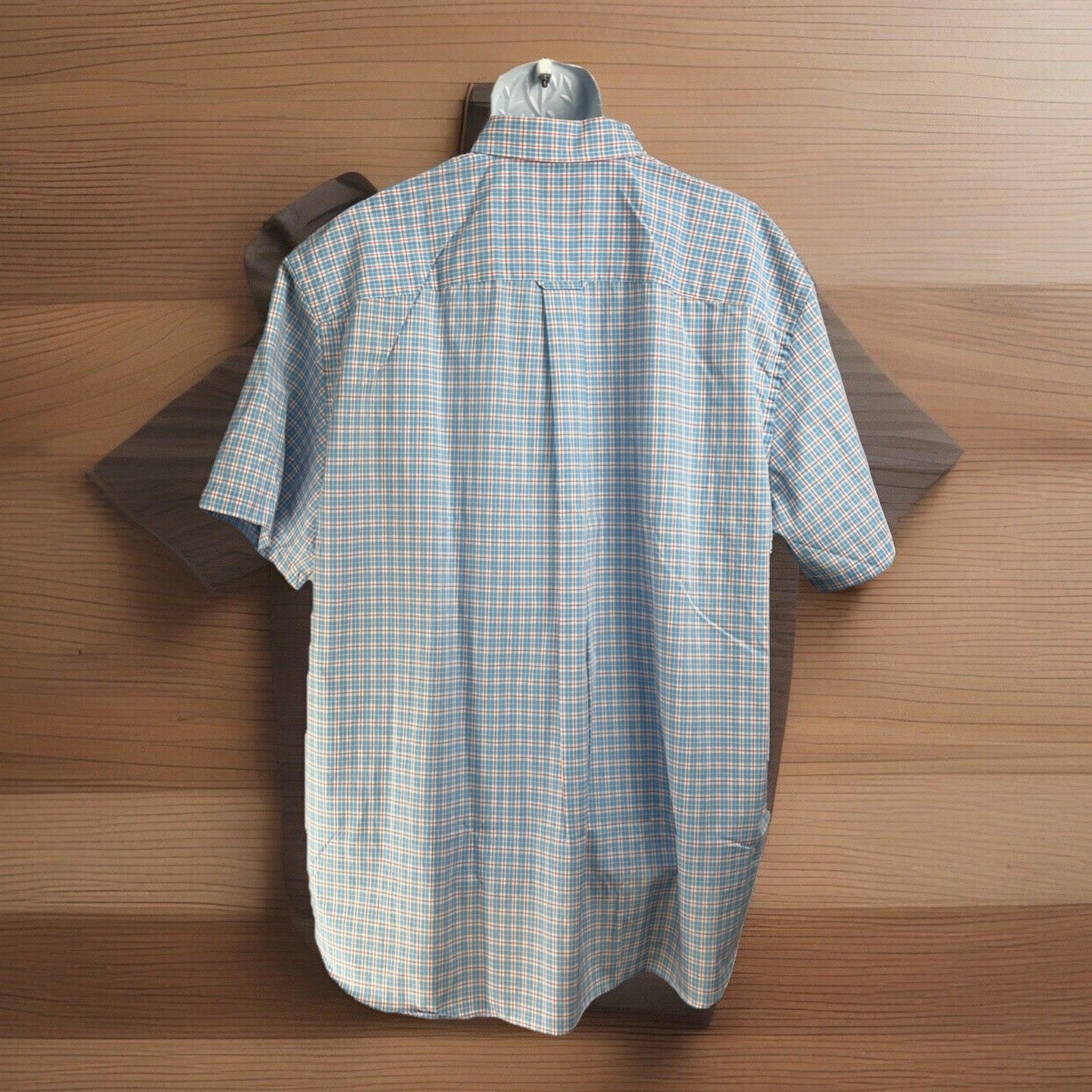NWT Saddlebred Men's Classic Fit Sky Blue Gingham Short-Sleeve Button-Up Size 2X