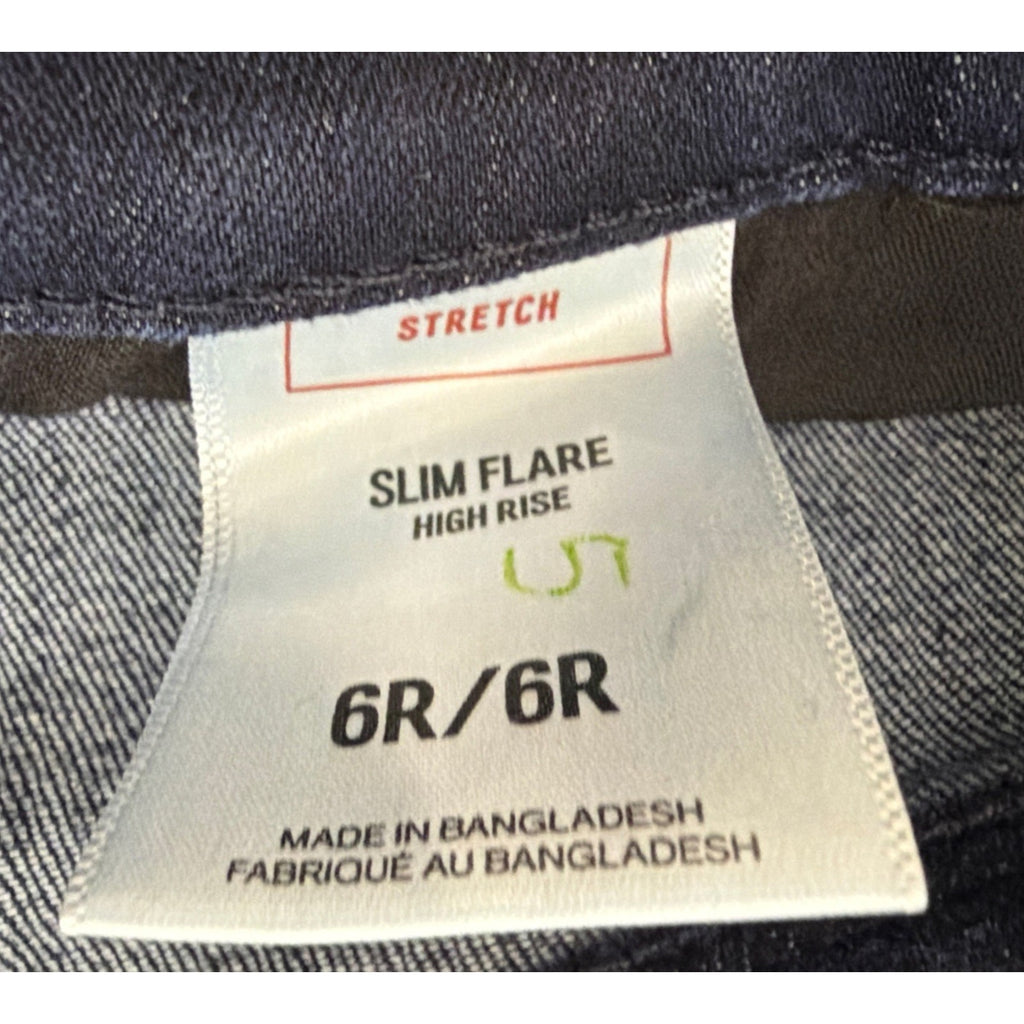 Calvin Klein Women High Rise Slim Flare Denim Jeans Size 6 Reg 29x33