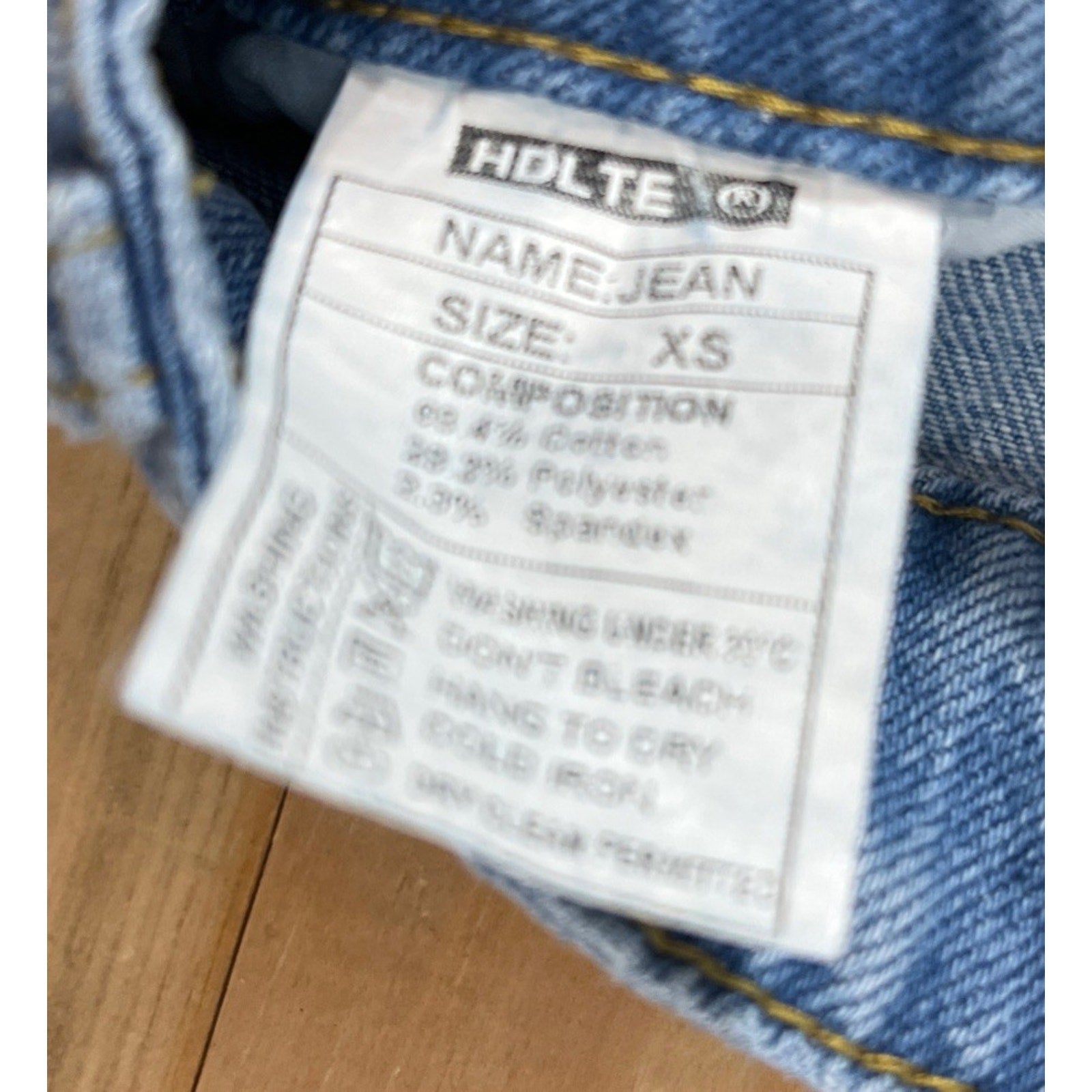 HDLTE Jeans High Rise Mom Jeans Wide Leg Medium Wash Sz XS 26x29