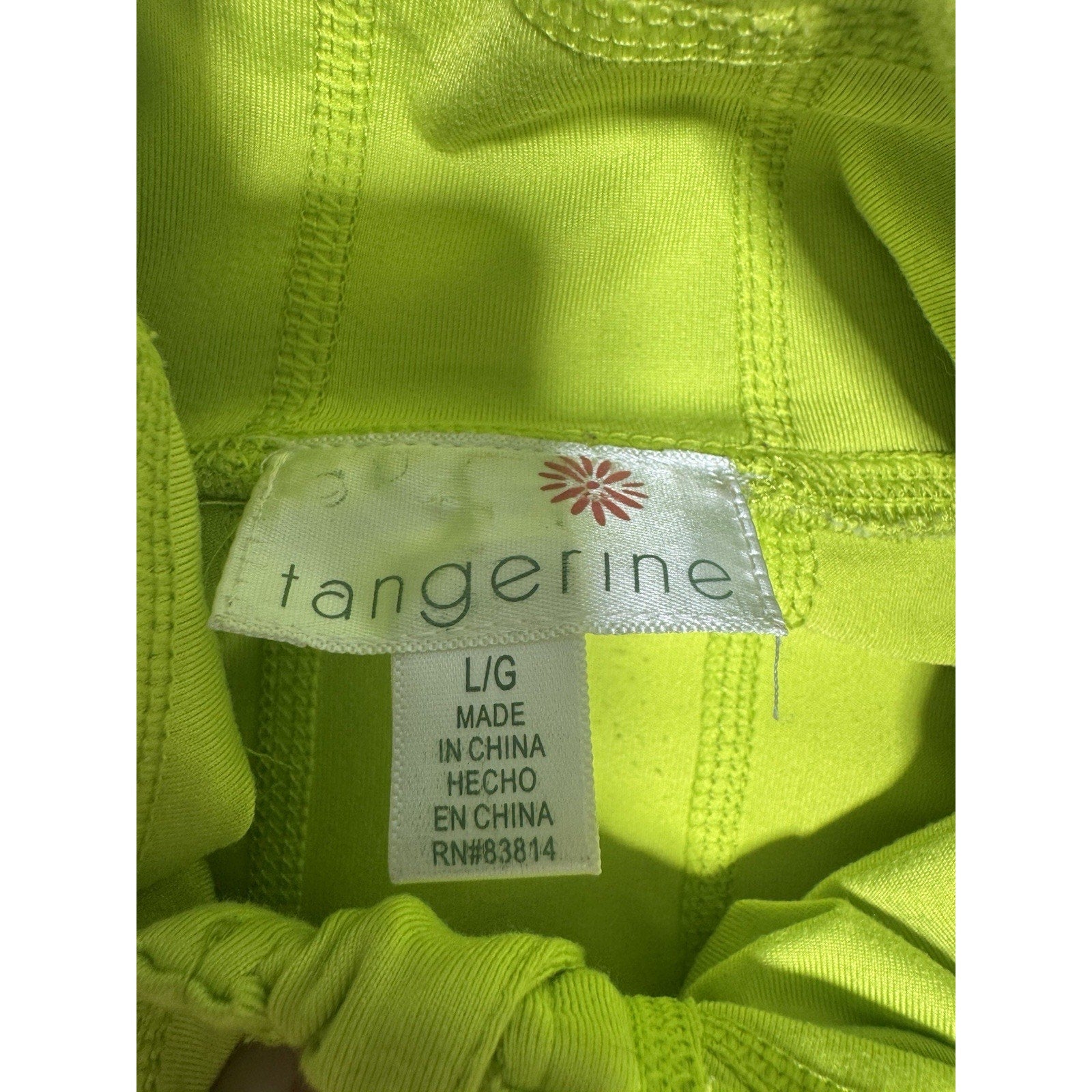 Tangerine Women’s L Neon Sulphur Green Full Zip Athletic Running Jacket Zip