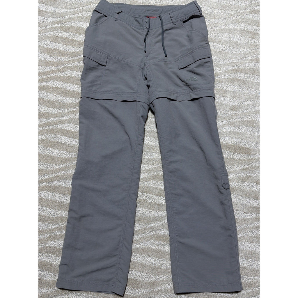 The North Face Hiking Pants Convertible Zip Off Shorts Gray Women's 8 Excellent