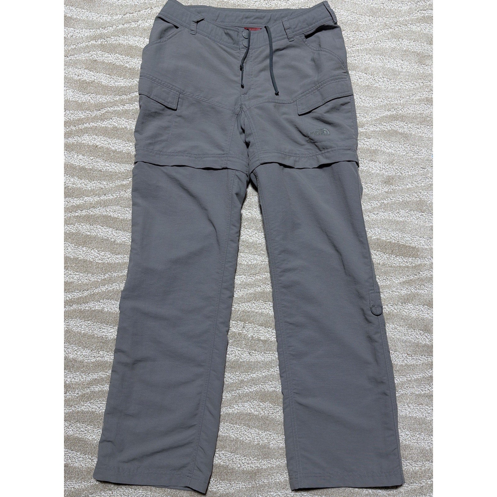 The North Face Hiking Pants Convertible Zip Off Shorts Gray Women's 8 Excellent