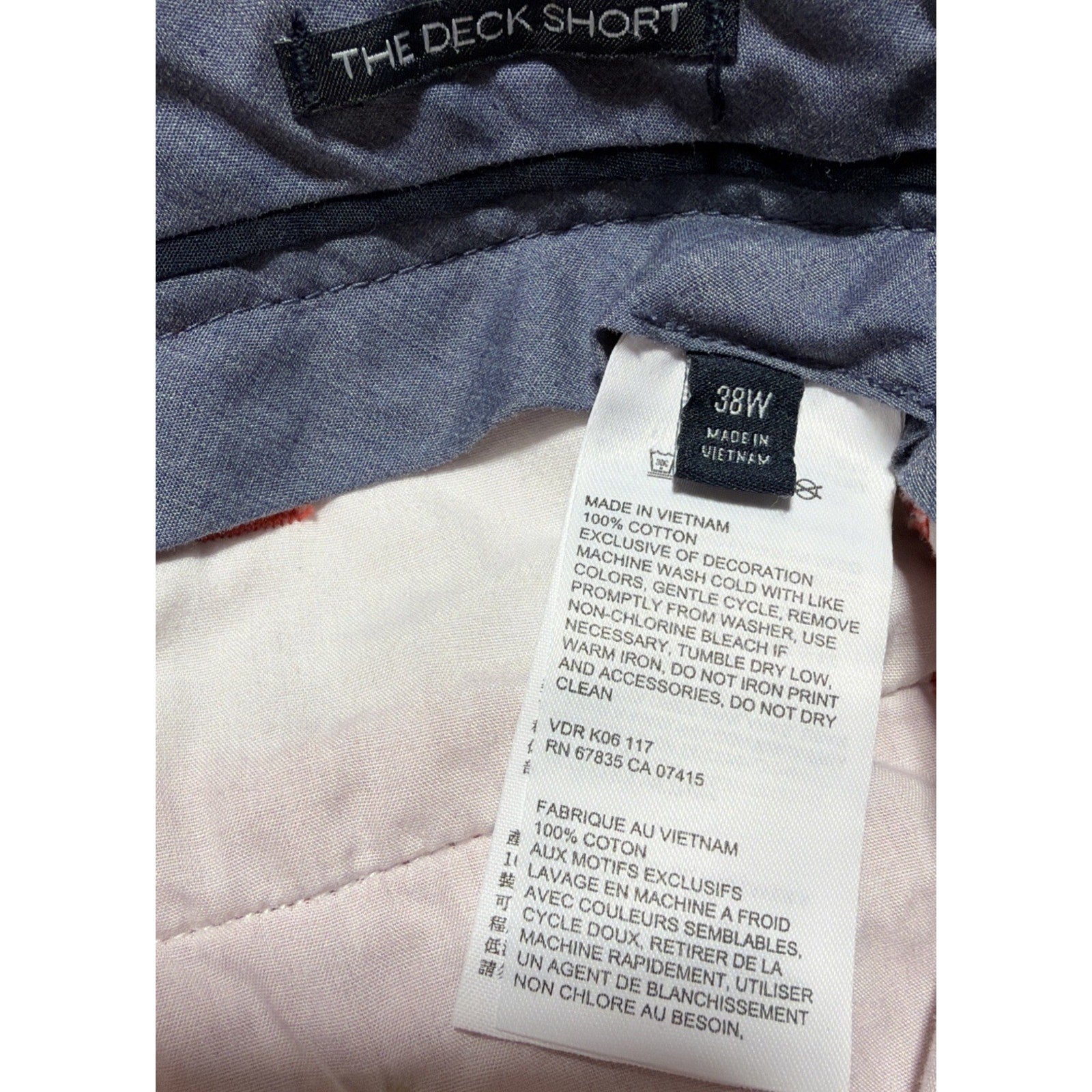 Nautica Deck Shorts Mens 38 Salmon Pink Classic Fit Stretch Chino Casual Summer