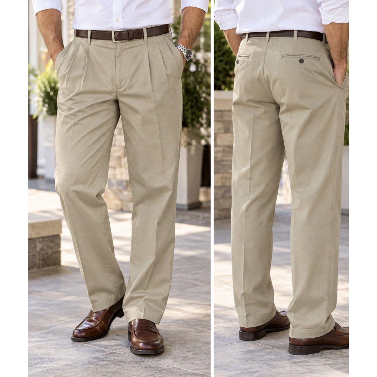 Dockers D3 Signature Khaki Pants Mens 36x32 Classic Fit Pleated Tan NWT Cotton