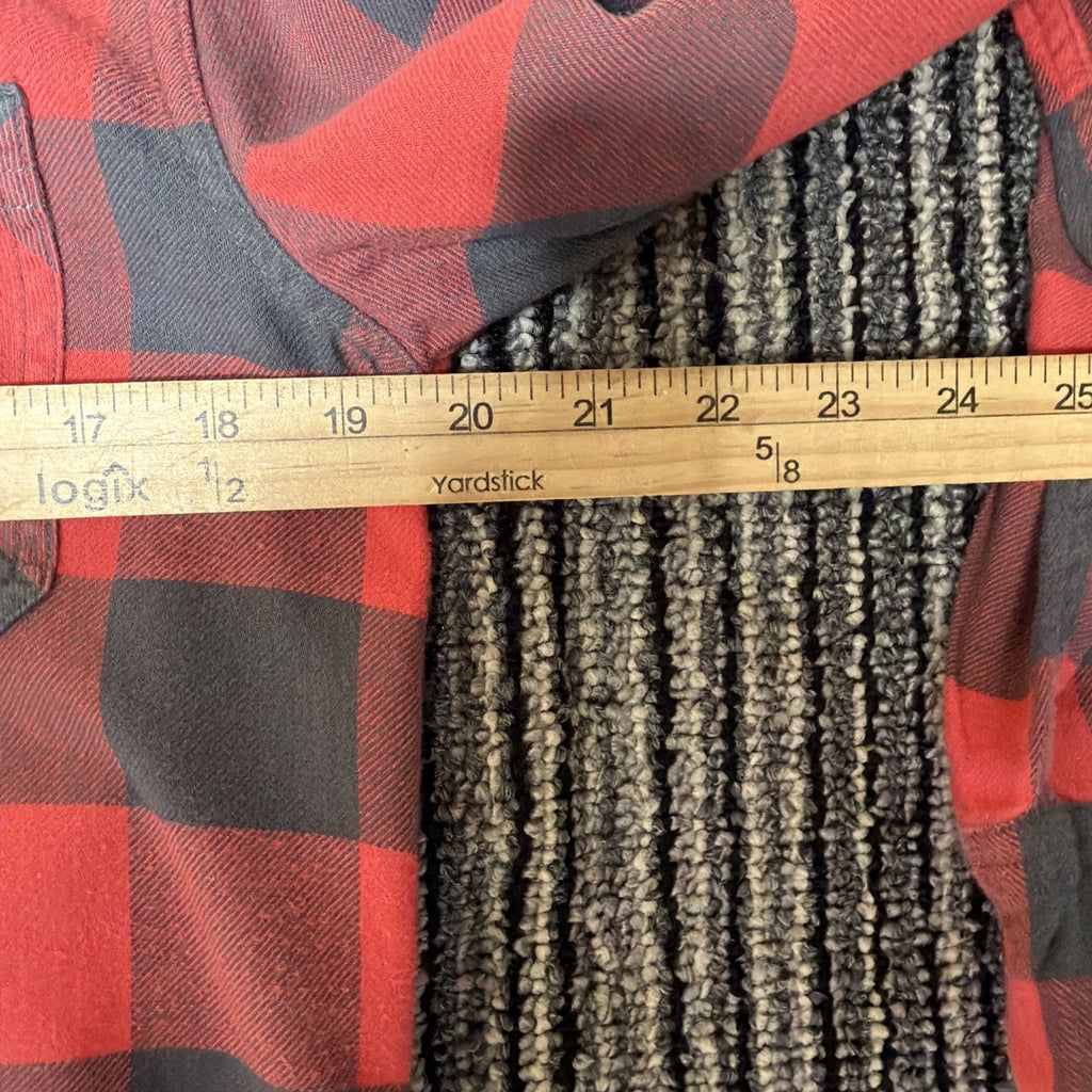 HOLLISTER Mens XS Red Black Buffalo Plaid Flannel Shirt Long Sleeve Button Up