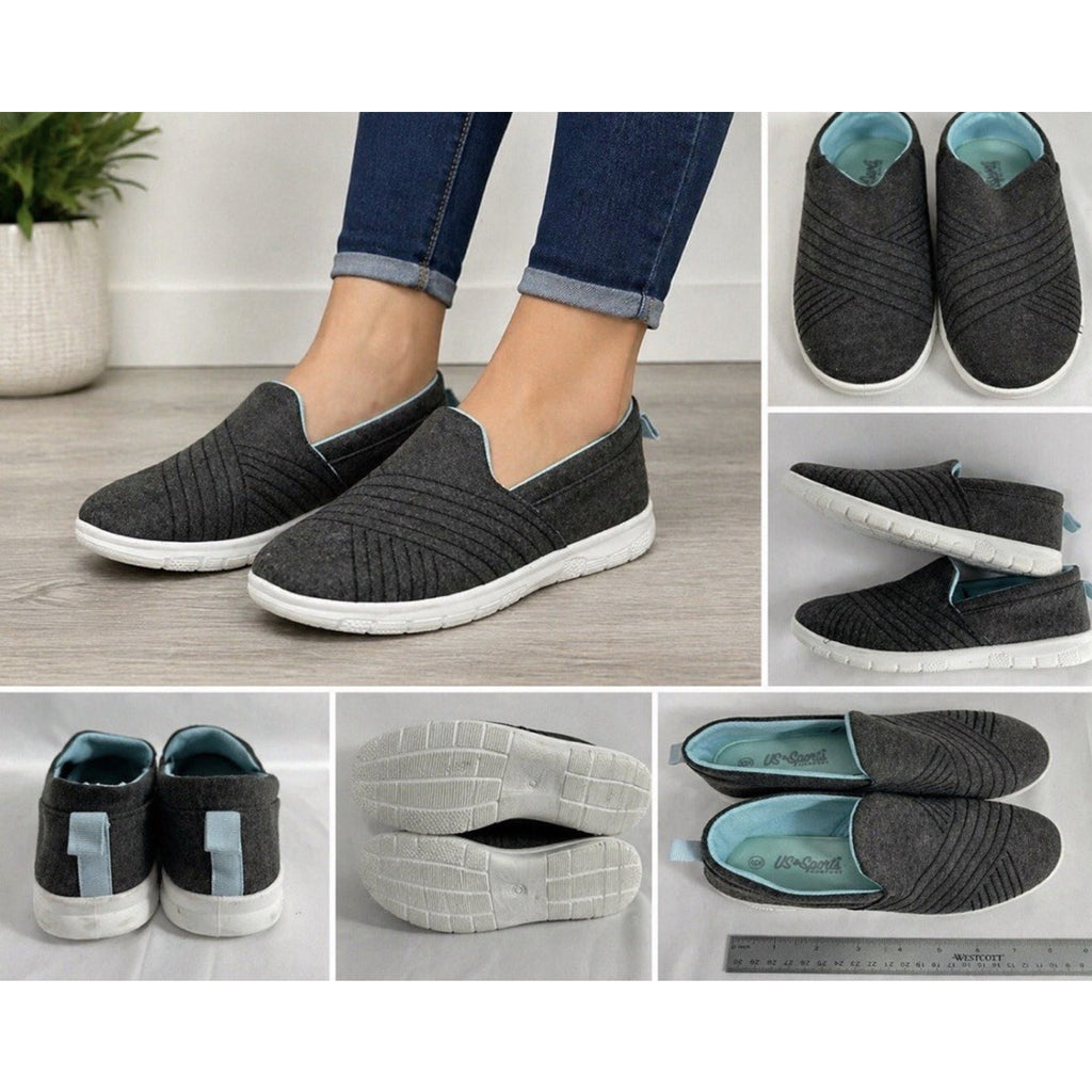 US Sports Ladies Women Slip On Walk Go Sports Comfy Sock Sneakers Shoes Size 6