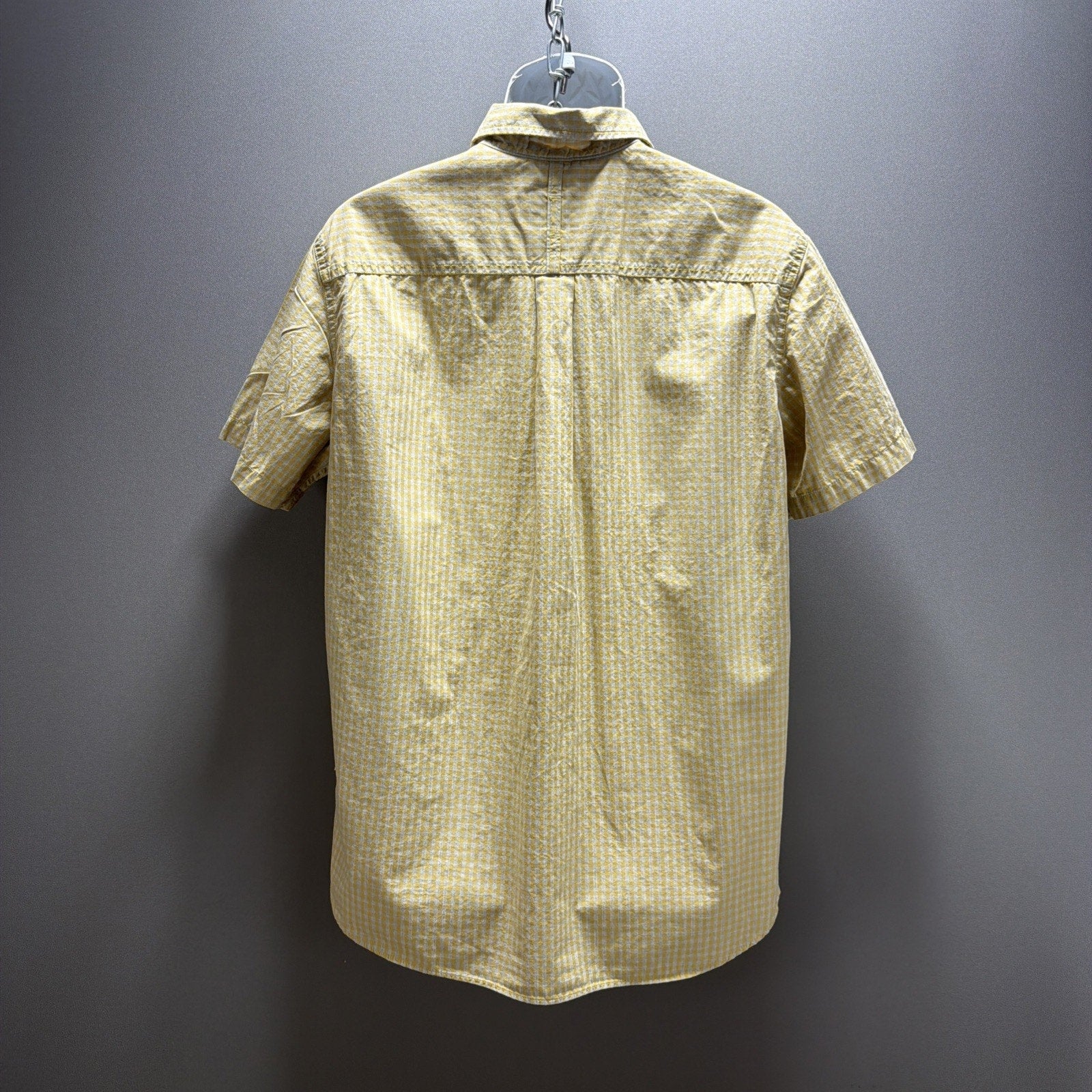 The North Face Yellow&White Striped Cotton Button Up Shirt. Size Large