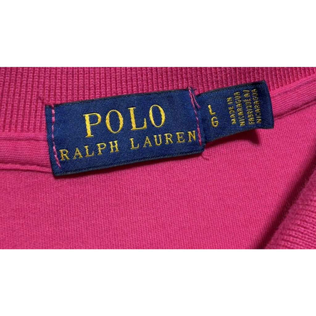 POLO RALPH LAUREN Women Short Sleeve Dress Pink Size L