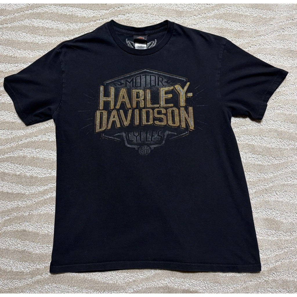 Harley-Davidson T Shirt Mens Large Black Graphic Black Widow Port Charlotte FL