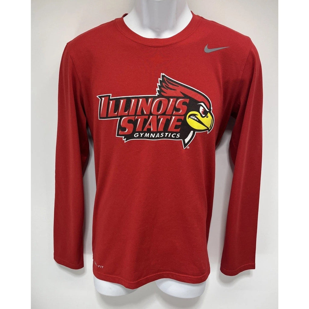 Illinois State Redbirds Shirt Mens S Red NCAA Gymnastics Nike Dri-Fit Pullover