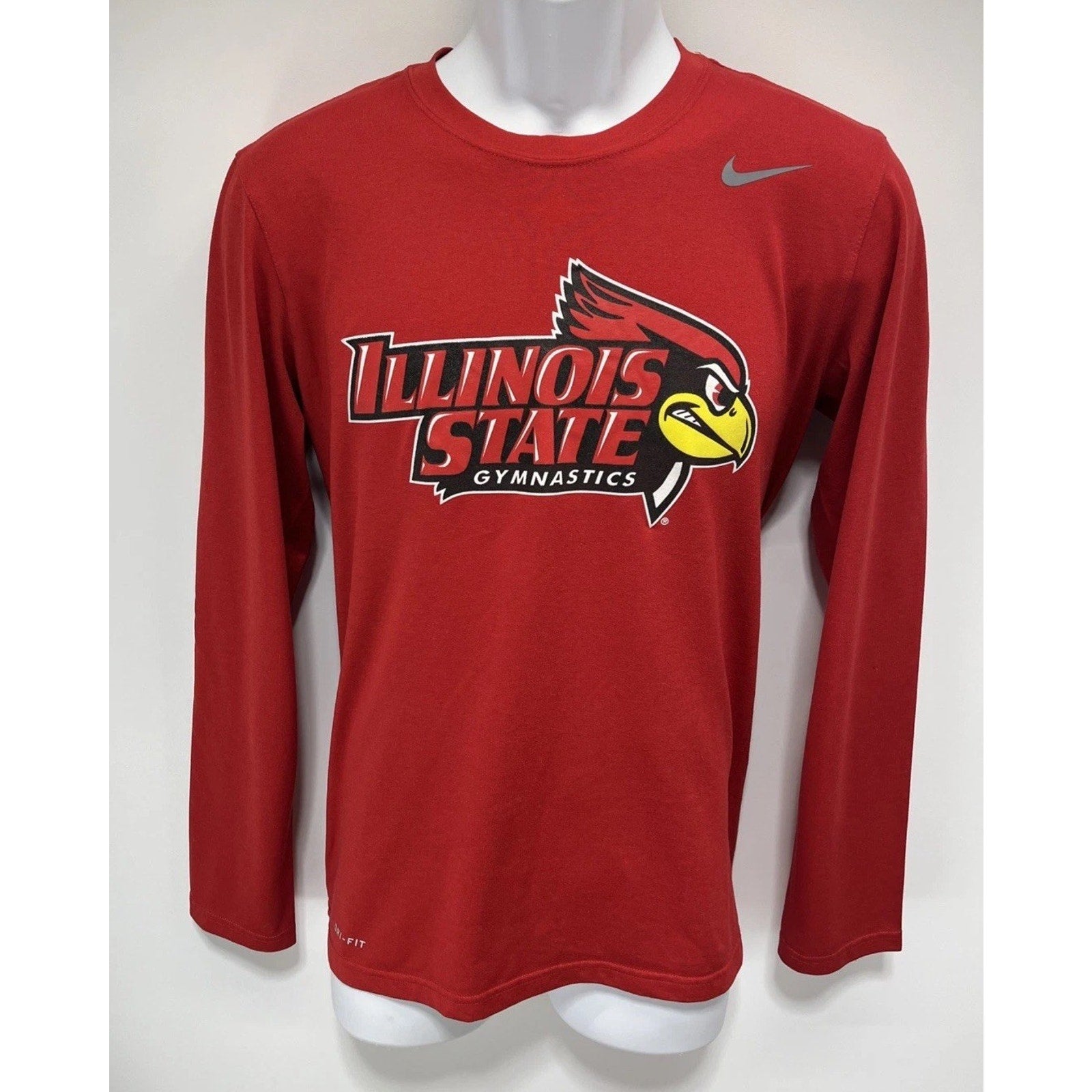 Illinois State Redbirds Shirt Mens S Red NCAA Gymnastics Nike Dri-Fit Pullover