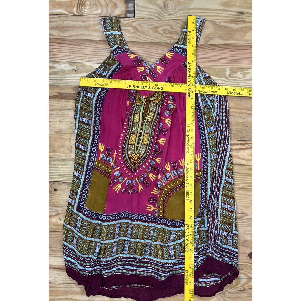 Mamta Maxi Dress One Size Aztec Print Pink