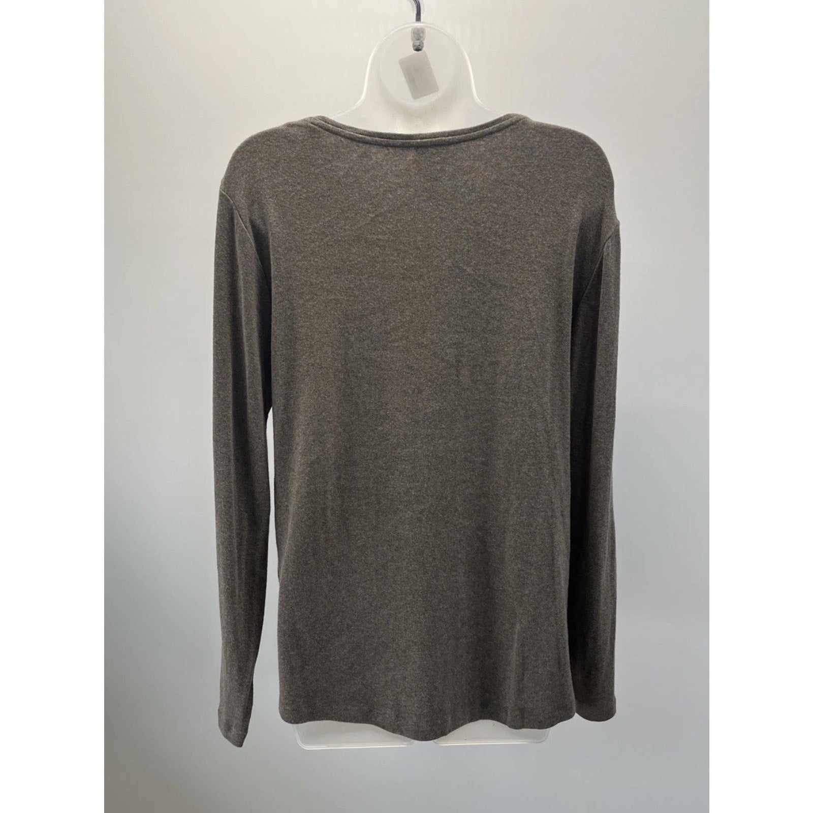 Chicos Womens Sweater 2 L Grey Long Sleeve Boat Neck
