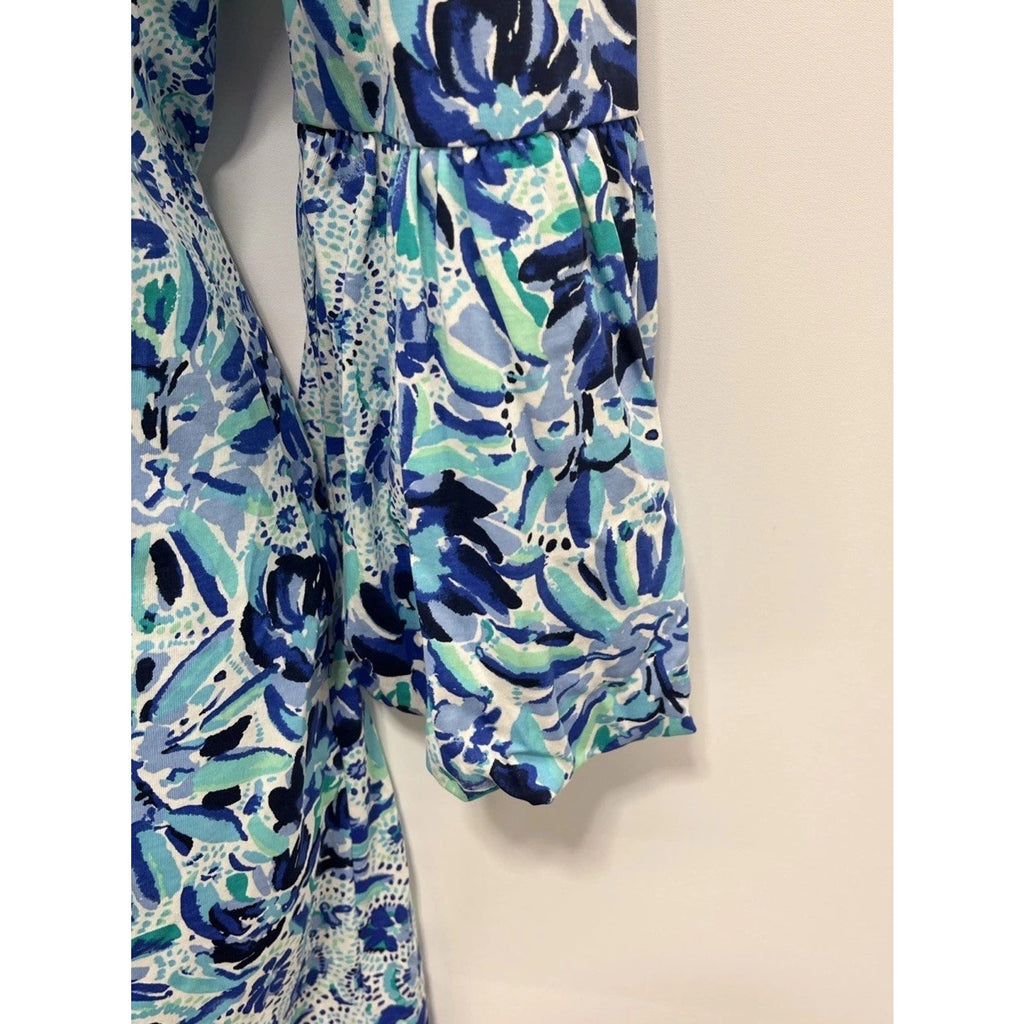 Lilly Pulitzer Carlile Blue Iris High Maintenance Blouson Sleeve Dress XS