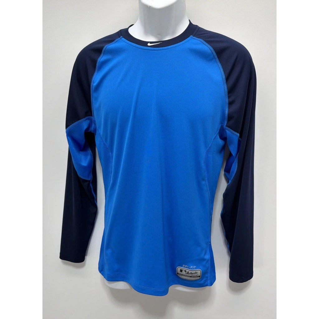 Nike Pro Combat Men’s M Blue Vented Authentic Collection Baseball Top Active