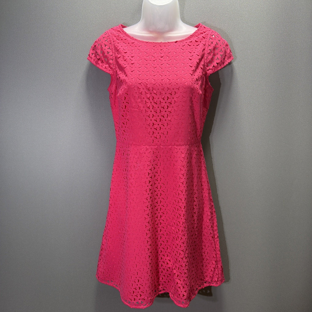 J.Crew Women’s Size 2 Pink Laser Cut Eyelet Fit & Flare Lined Cocktail Dress