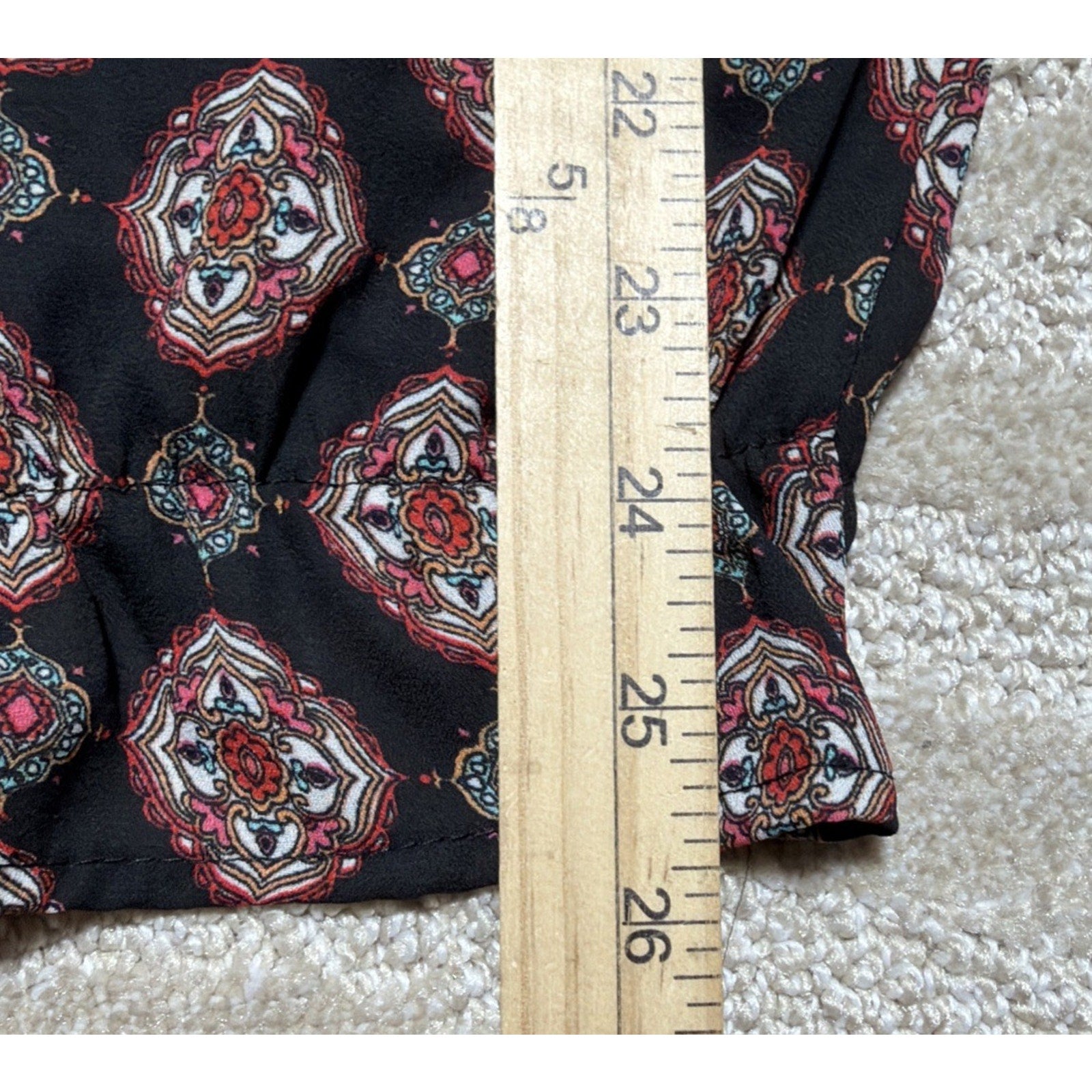 Agnes & Dora Womens L Pullover Cinched Waist Blouse Floral Boho