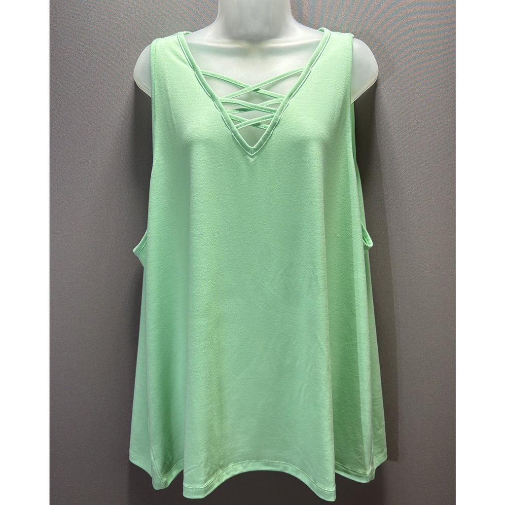 NWT Michelle Mae Lime Green Tank Top Plus Size 4XL Stretch