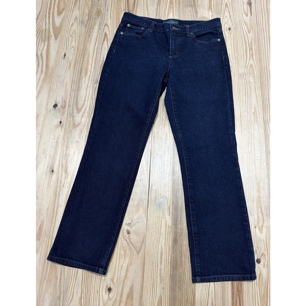 Lauren Jeans Co Ralph Lauren Women's Classic Straight Denim Blue Jeans-Size 8