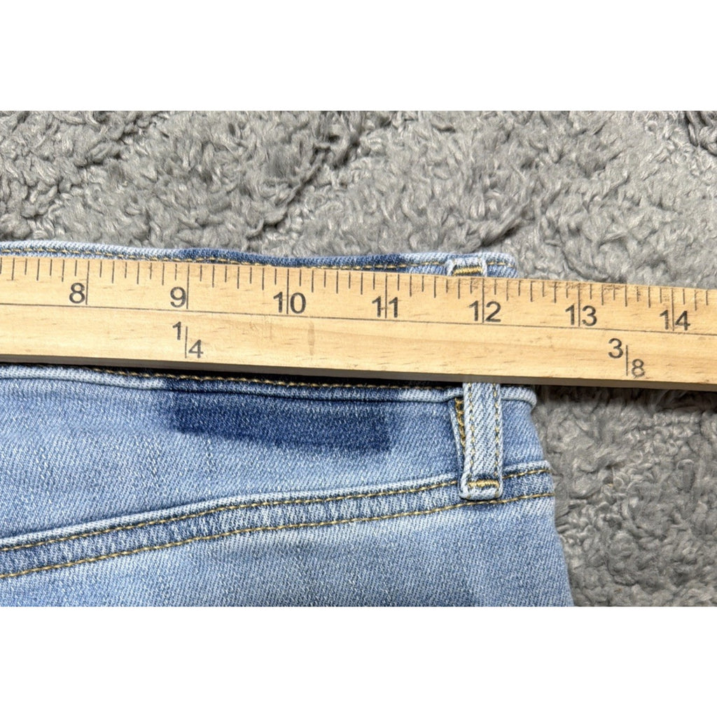 LOFT Patchwork High Rise Kick Crop Denim Jeans size 24x26.5