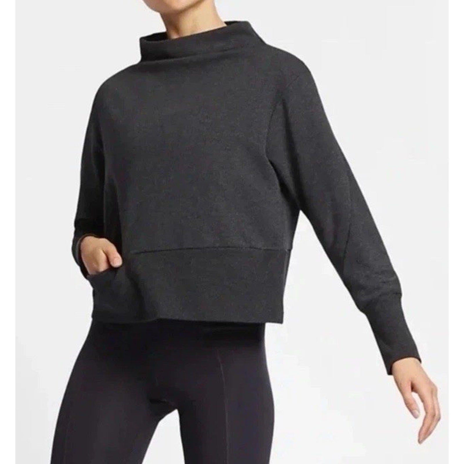 Nike Dri-fit Versa Studio Mock Neck Sweatshirt - Dark Gray Heather - L NWT