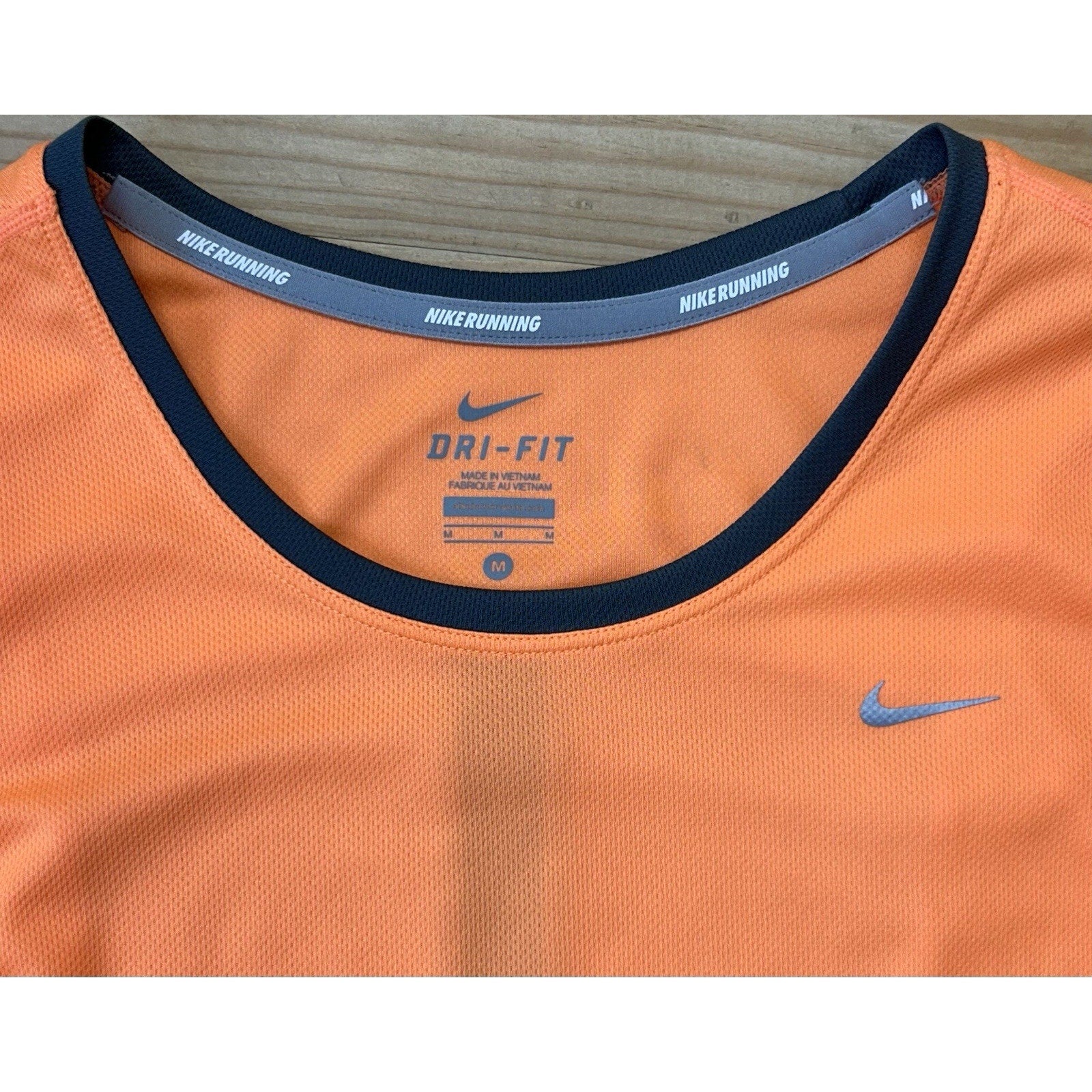 NIKE | DRI-FIT Women's Size Medium Orange Active T-Shirt Running Reflective Mesh