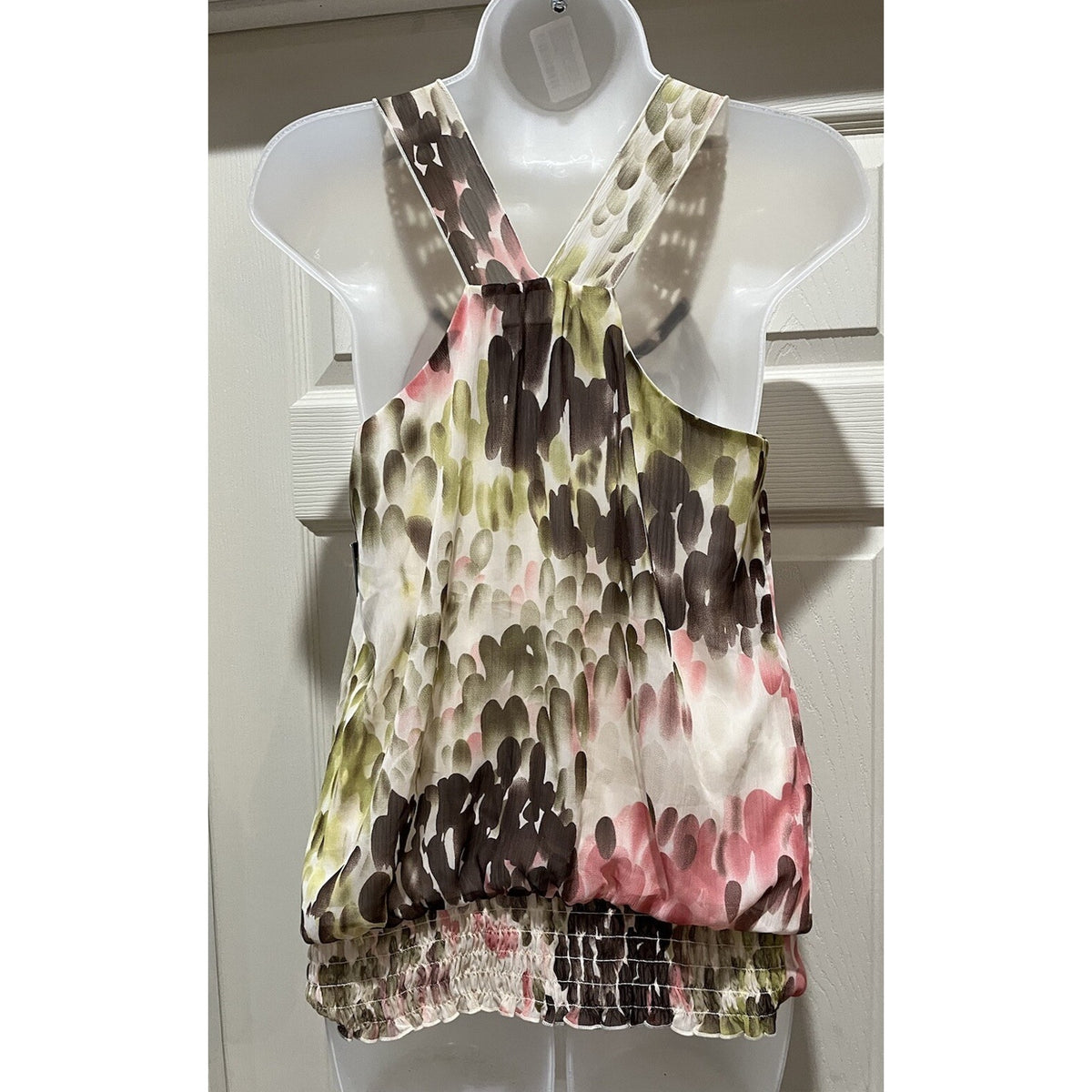 NWT B-wear Byer Women Sleeveless Top Blouse Halter Size L Crochet Neckline