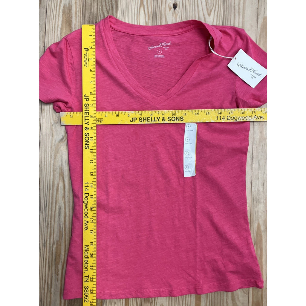Universal Thread V-neck Shirt T-Shirt size S- Full Bloom Pink/Short Sleeve NEW