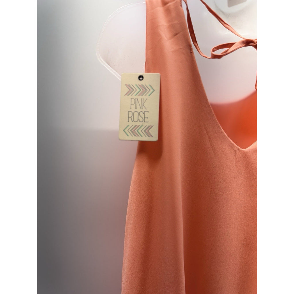 Pink Rose Open Back Guava Pink Slip Dress Size Large Sleeveless Tank Shift