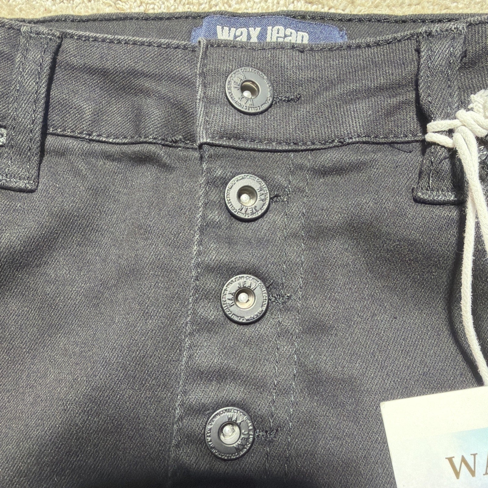 WAX Jeans Women's Size Large Stretch Midi Skirt Button Fly Black Wash NWT