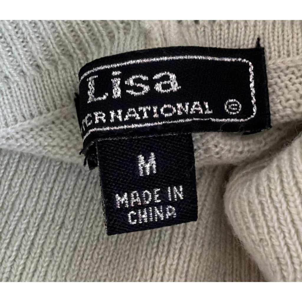 Vintage Lisa International 100% Acrylic Oversized Turtleneck Sweater Green M