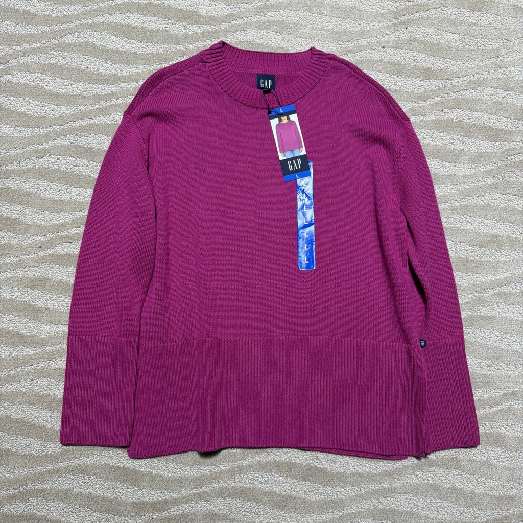 NWT GAP Sweater Women's Size Large Pink Crew Neck Long Sleeve Comfy Oversized