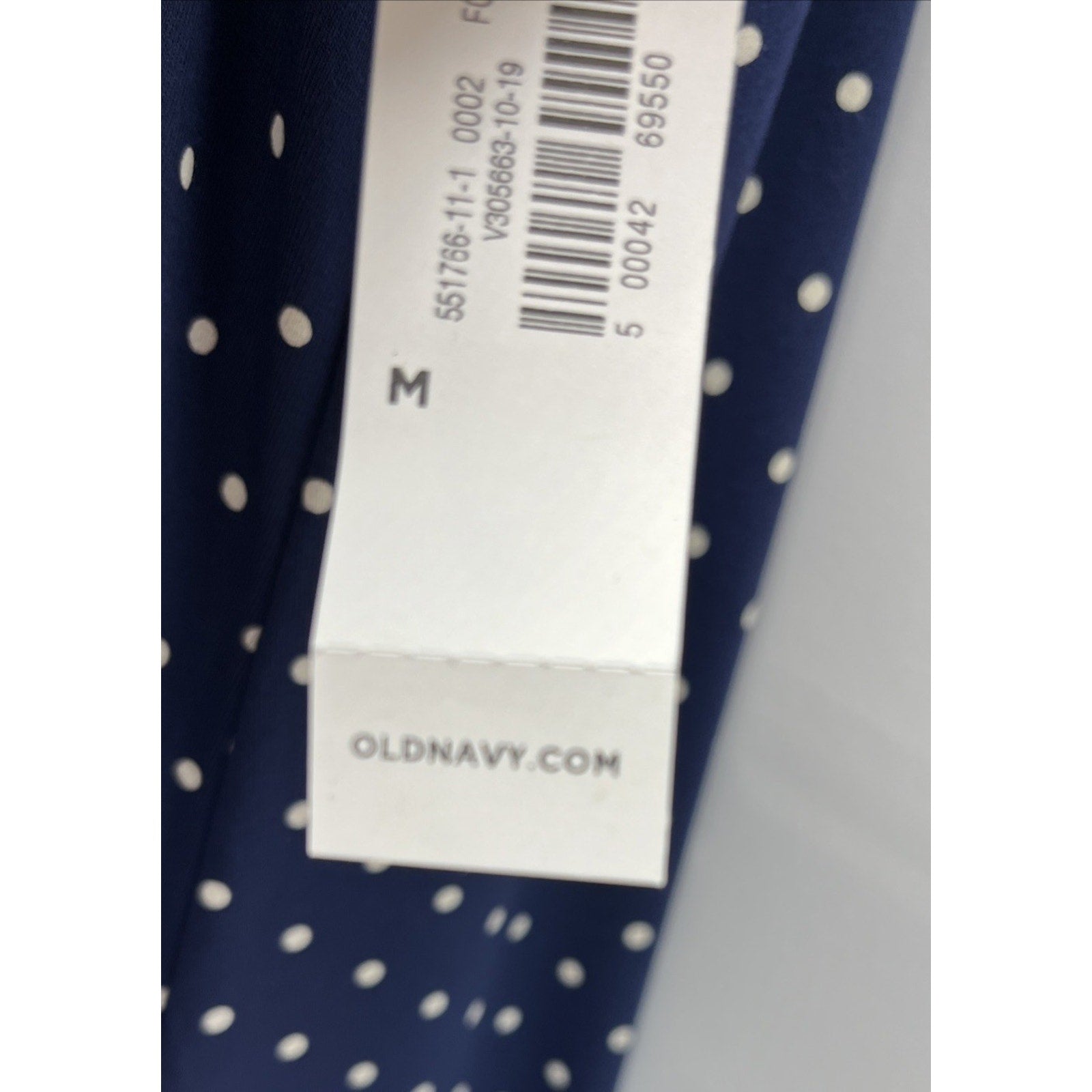 NWT Old Navy Polka Dots Navy Blue Shift Mini Dress Women M Crew Neck Sleeveless