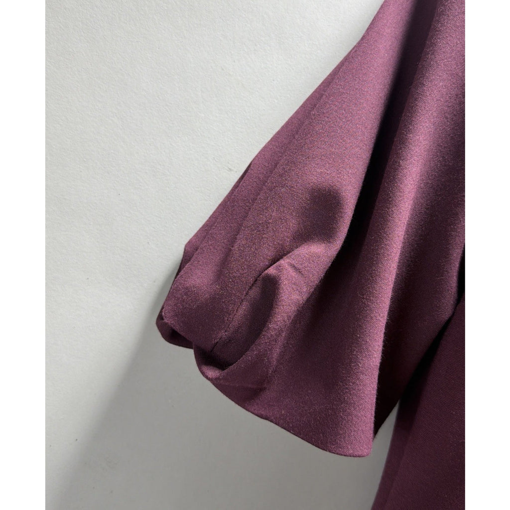 Express XS Woman's Eggplant Purple Lined Short Sleeve Career Work Dress