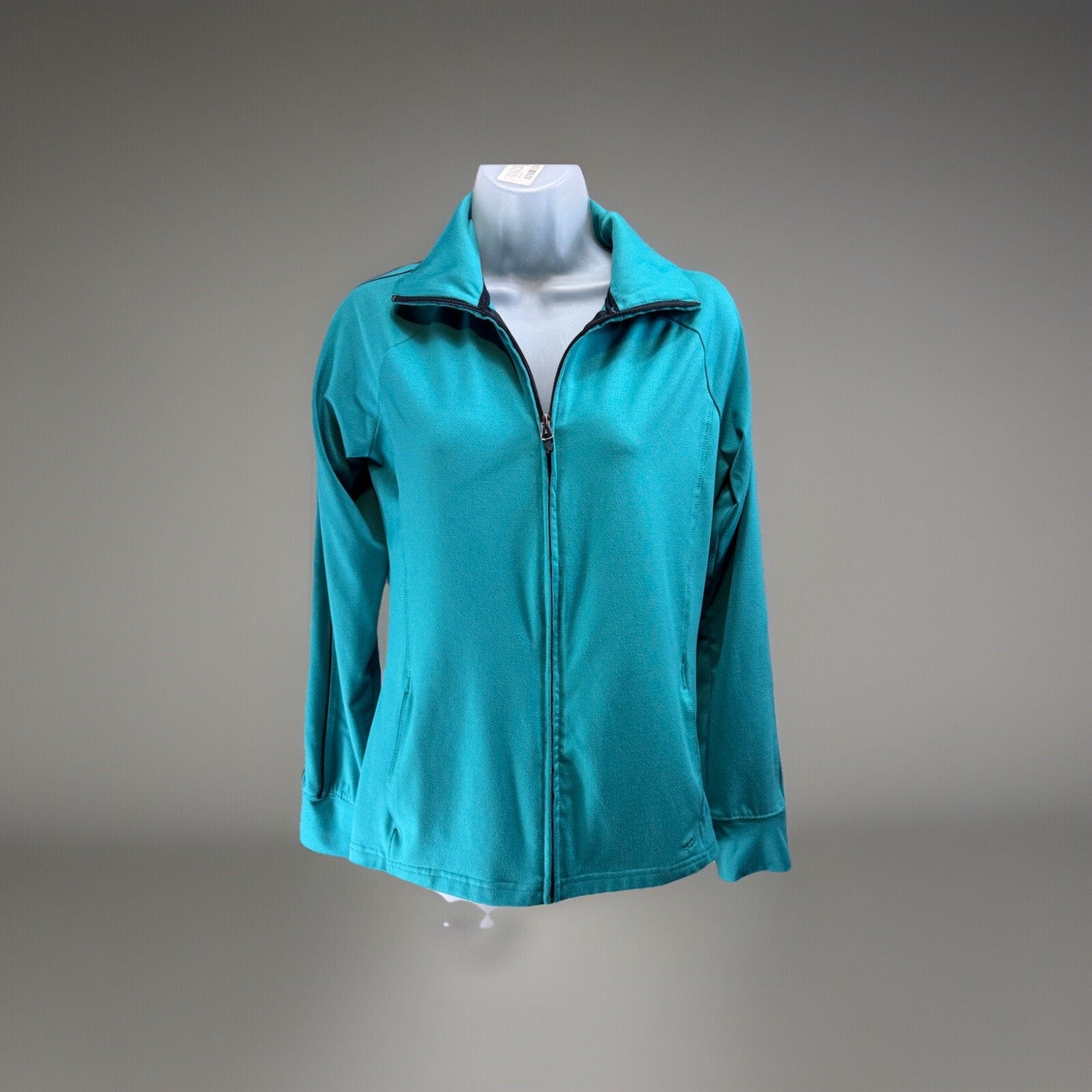 Champion Womens Track Jacket Medium Teal Performance Zip Gym Athleisure Athletic