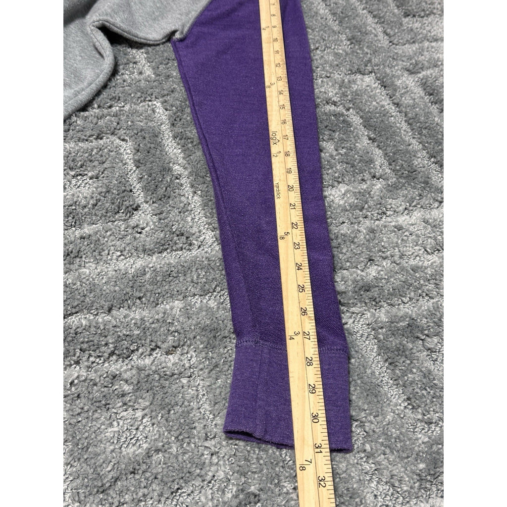 Pennant Sportswear Gray Purple Blank Long Sleeve Shirt Cotton Polyester Size M