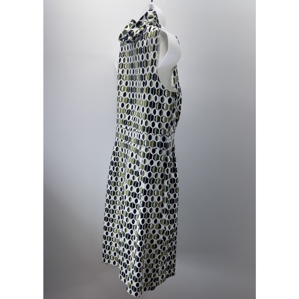 Julian Taylor Dress Women’s Size 8 Green White Black Sleeveless Boho Ladies
