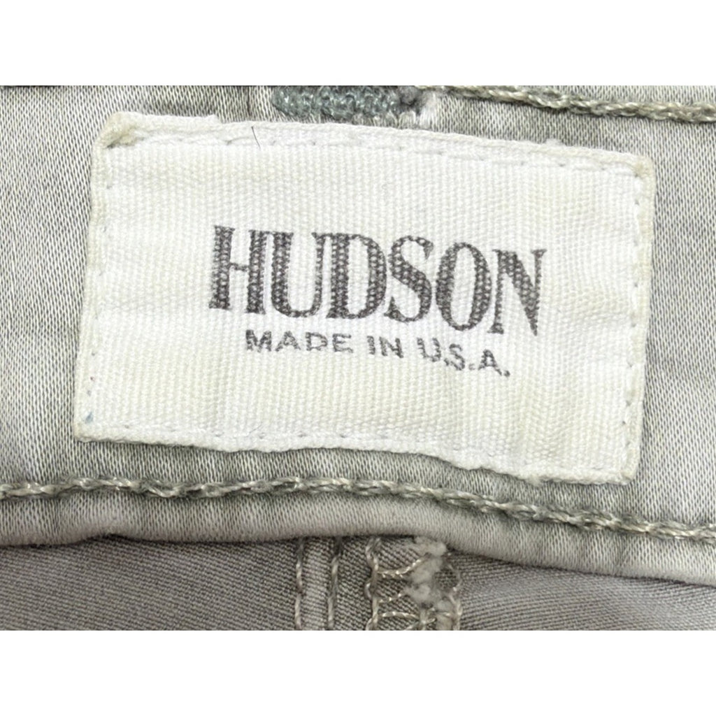 Hudson Mystic Super Skinny Crop Distressed Army Green Jeans 28