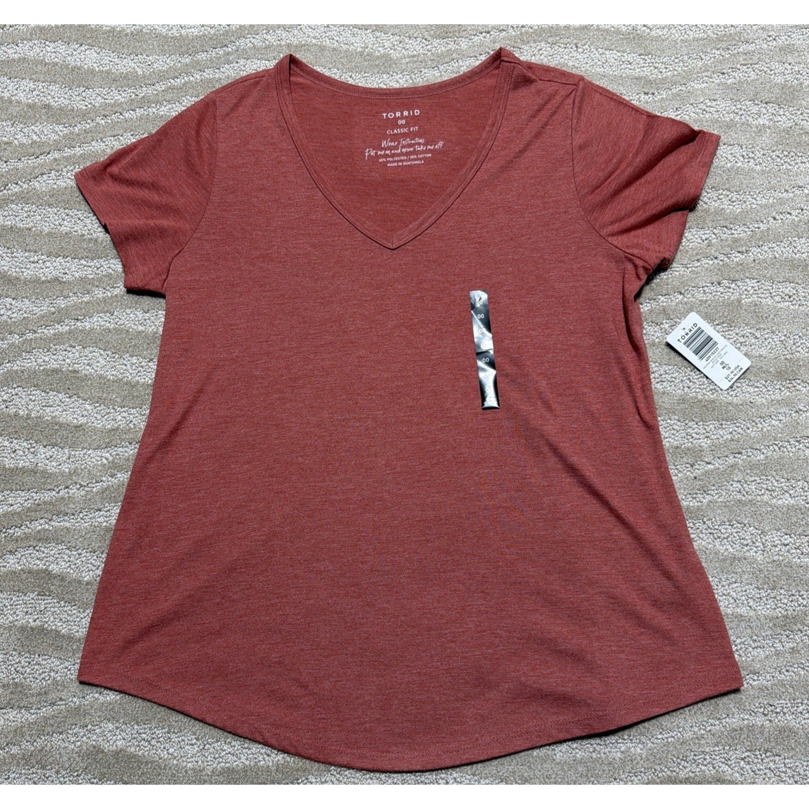 Torrid Girlfriend Signature Jersey Womans Classic Fit V Neck T Shirt Top NWT M/L