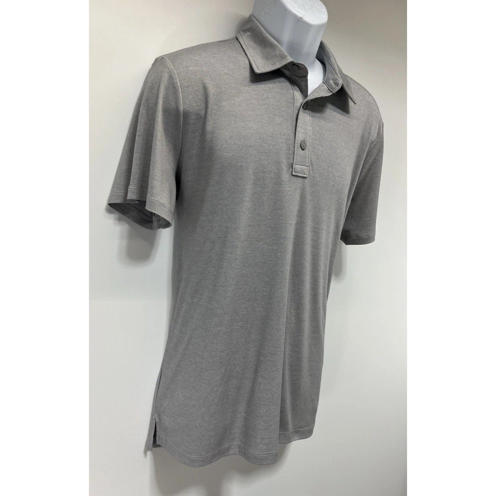 American Eagle Jersey Polo Shirt Mens M Gray Short Sleeve Soft Preppy Casual