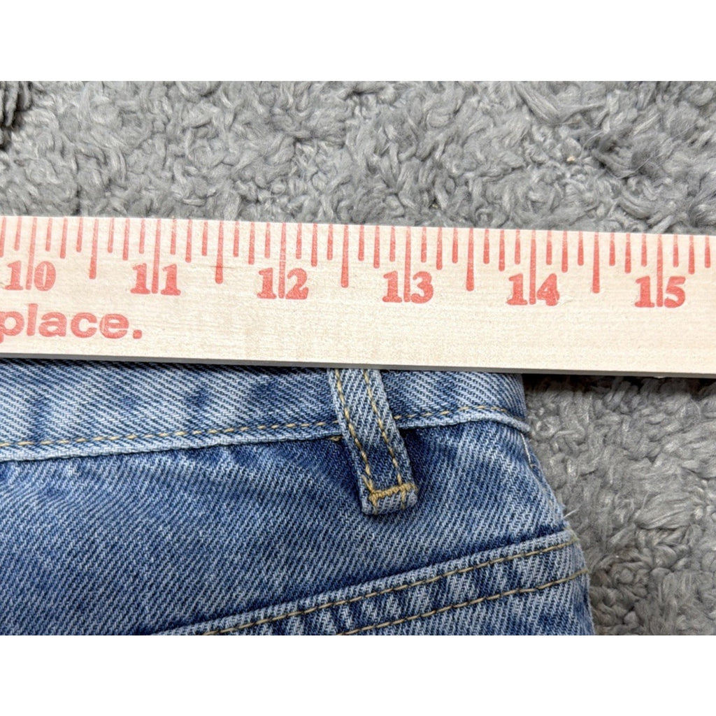 CIDER Jeans XS Blue Wide Leg Rhinestone Heart Studded Denim Y2K Trend NWT