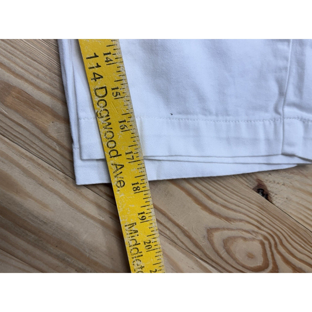 St. Johns Bay Mid Rise Capri Pants Womens 14/38 White Flat Front No Size Tag