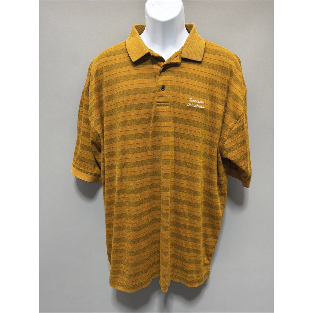 Vtg Tennessee Vols Crable Sportswear Men's Short Sleeve Striped Polo Size XL